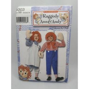Raggedy Ann and Andy Kids Costume Pattern Vintage Girls Boys